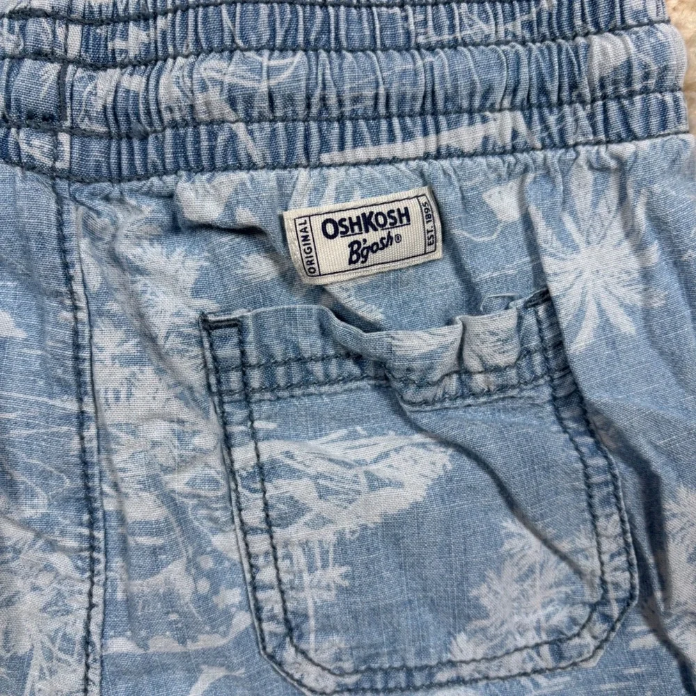 OshKosh B'gosh Kids Shorts Size 6A Blue Tropical Palm Tree‎ Print Elastic Waist